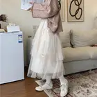 Юбка-трапеция женская, абрикосового цвета, с высокой талией, на осень