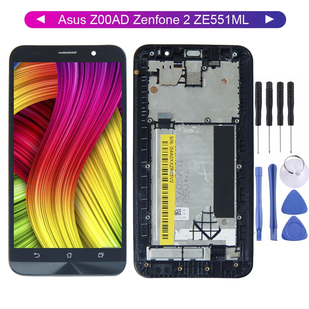 Рамка ЖК для Asus Z00AD Zenfone 2 ZE551ML дисплей панель сенсорный экран дигитайзер сенсор в
