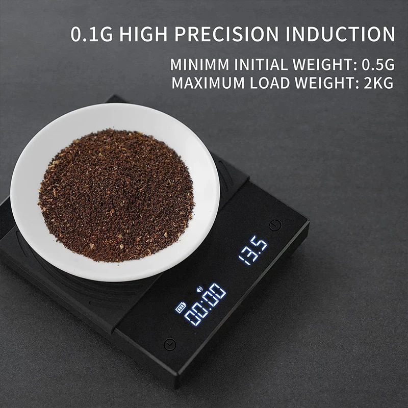 TIMEMORE New Upgrade Black Mirror Basic+ Smart Digital Scale Built-in Auto Timer Pour Over Espresso Coffee Scale Kitchen Scales images - 6