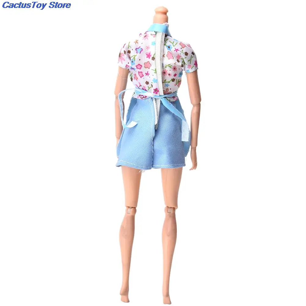 3 шт./компл. популярная розовая и синяя Детская Одежда для кукол с фартуком