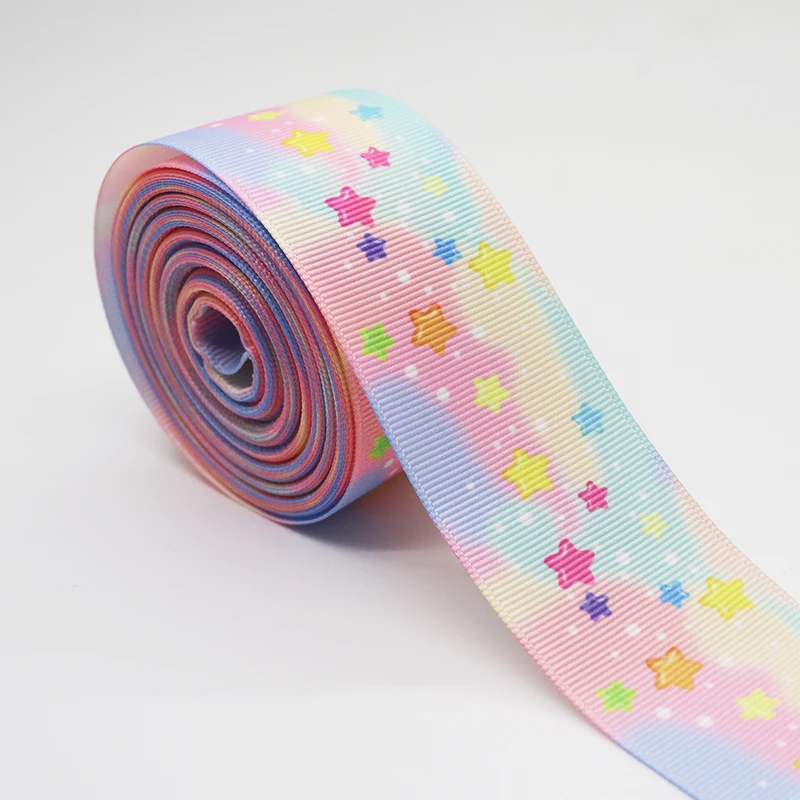 

50 Yards 1.5'' 38MM Rainbow printing Printed Grosgrain Ribbons For Hair Bows DIY Handmade Materials Y2020090401