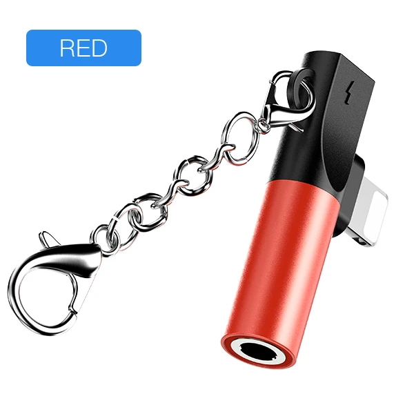 Red Black Адаптер освещения ACCEZZ для iPhone XR XS Max X 8 7 Plus разветвитель до 3,5 мм разъем для наушников аудио Aux разъем OTG адаптер - Цвет: Red Black