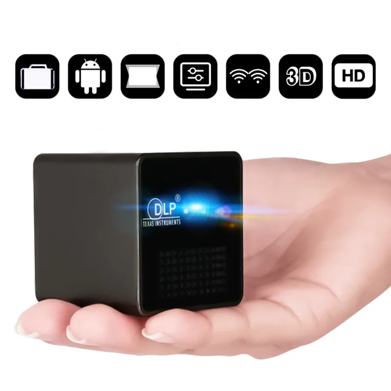 UNIC P1S Mini Projector DLP Pocket Mobile Cinema Support Miracast Airplay Wireless Screen Sharing Multimedia Proyector Battery