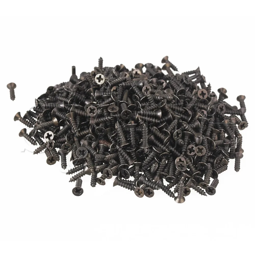 100 г Бронзовый 8x2 мм винт из античного железа с плоской головкой и глубокой