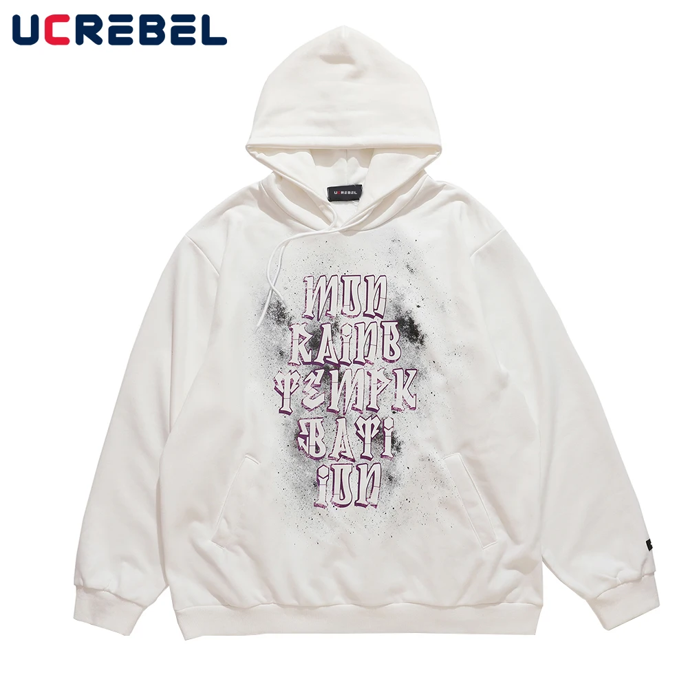 

Толстовки мужские, с буквенным принтом, уличные, повседневные, Осенние, уличные, свободные, с длинным рукавом