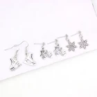 Простые Ювелирные изделия, висячие серьги, зимние перчатки, снежинки, серьги для катания на коньках для женщин и девушек, фигуристки, подарки, серьги