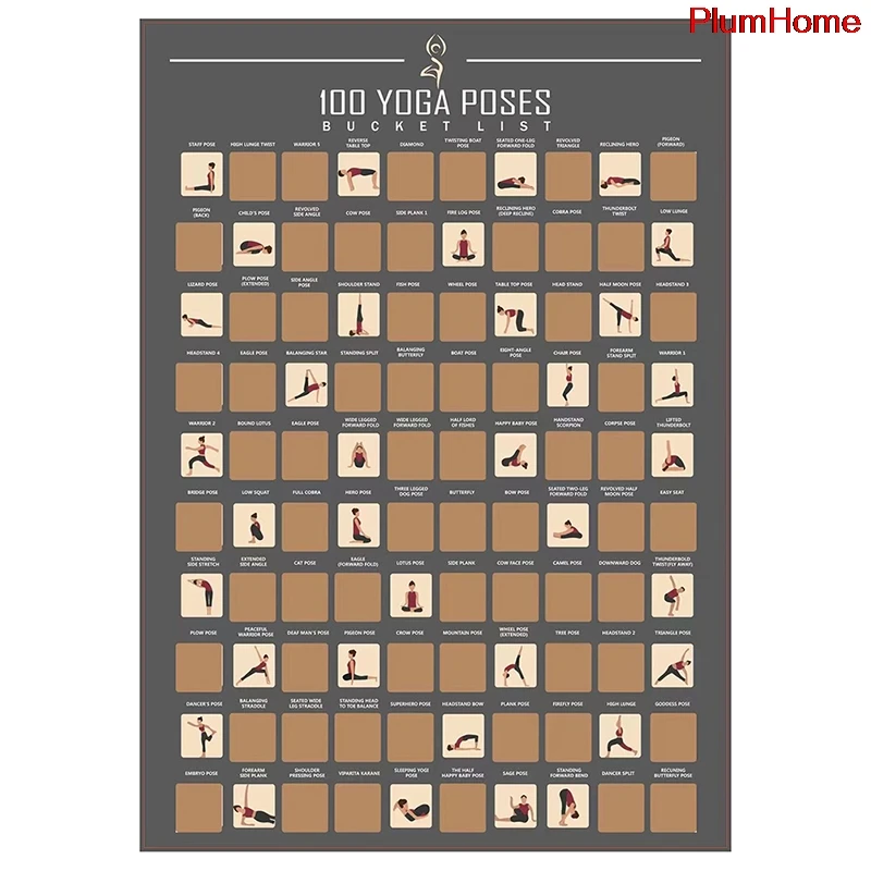Постер с защитой от царапин Топ 100 меню йоги поза для обучения список ведра