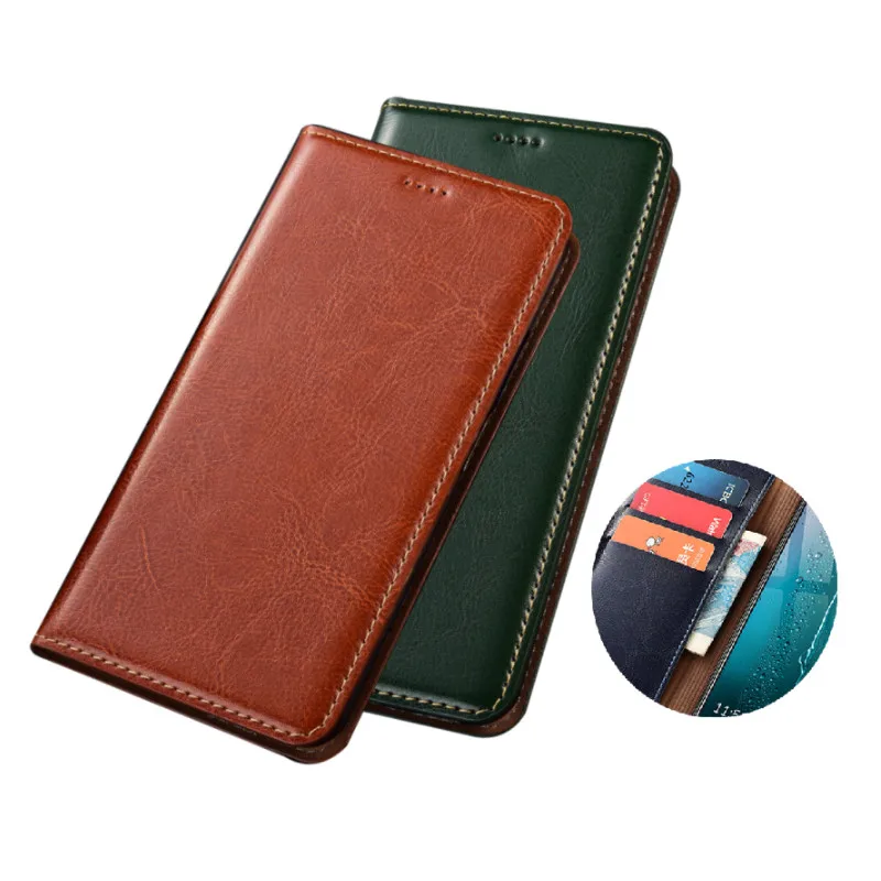Чехол-книжка Crazy Horse из натуральной кожи с отделением для карт Nokia 5 1 Plus/Nokia 1/Nokia 3/Nokia
