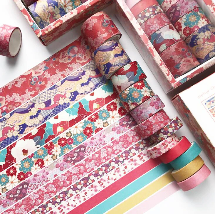 

12PCS/Box Sakura Pink Party Series Sticker Tape Handbook Material Decoration DIY Scrapbooking Stickers(ss-622)