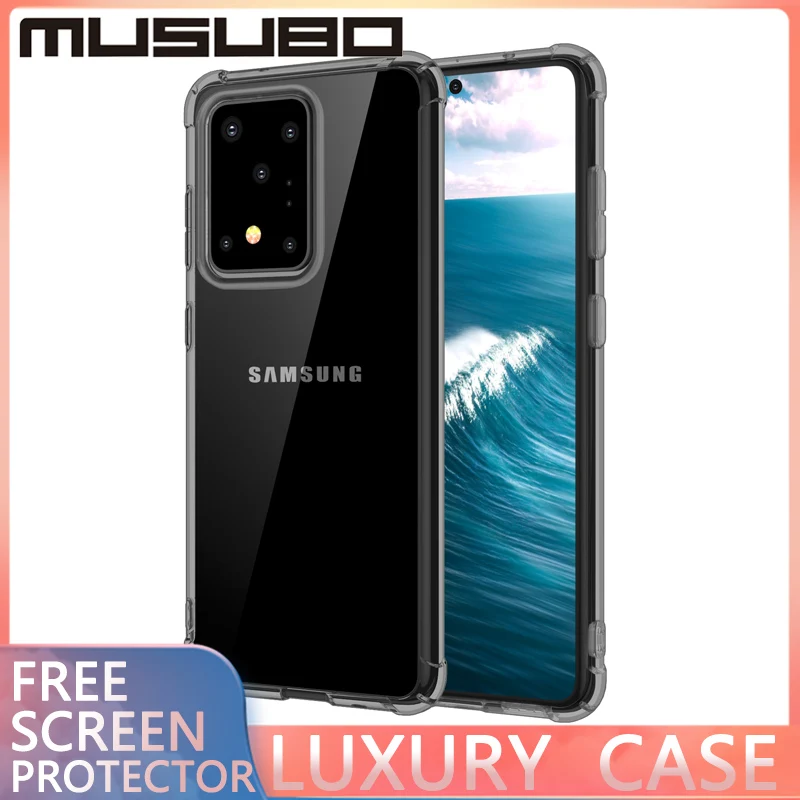 

MUSUBO Luxury Shockproof Silicone Phone Cases For Samsung Galaxy S20 5G Plus Ultra Case Cover Transparent Protection Back Cover