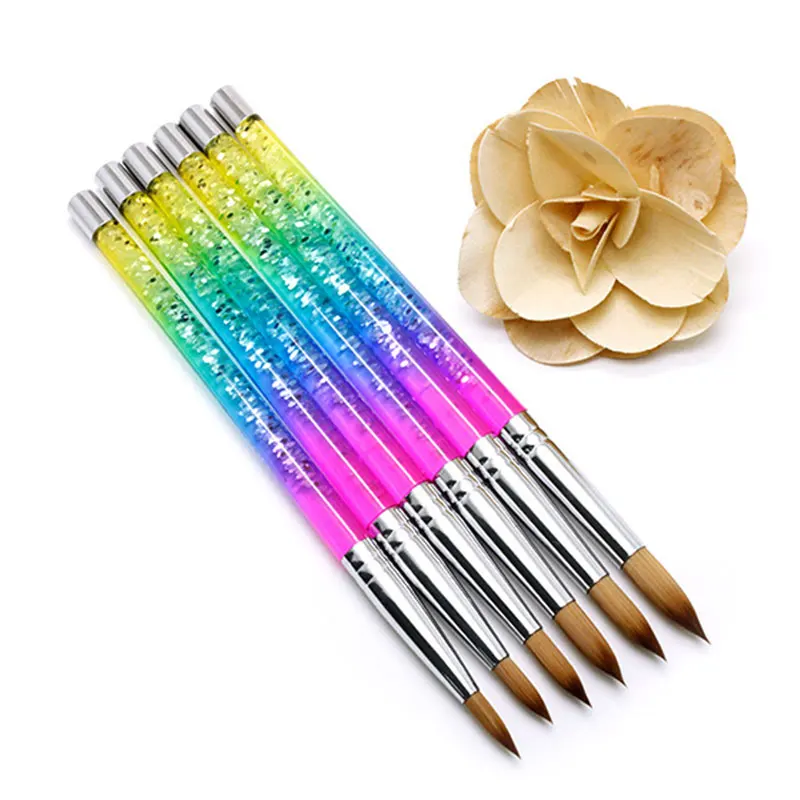 

Nail Brush Acrylic Nail Art Sable Nail Drawing UV Gel Carving Pen Rainbow Sequins Glitter Handle Manicure Professional Nail Tool