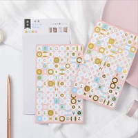 20packs gold stamping pvc material stickers scrapbooking english letter greeting creative diy deco stationery stickers