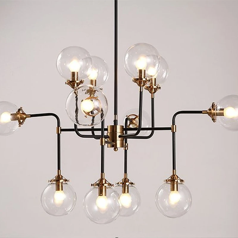 Современный оттенок Стекло люстра светильник E14 лампы светодиодный подвесной