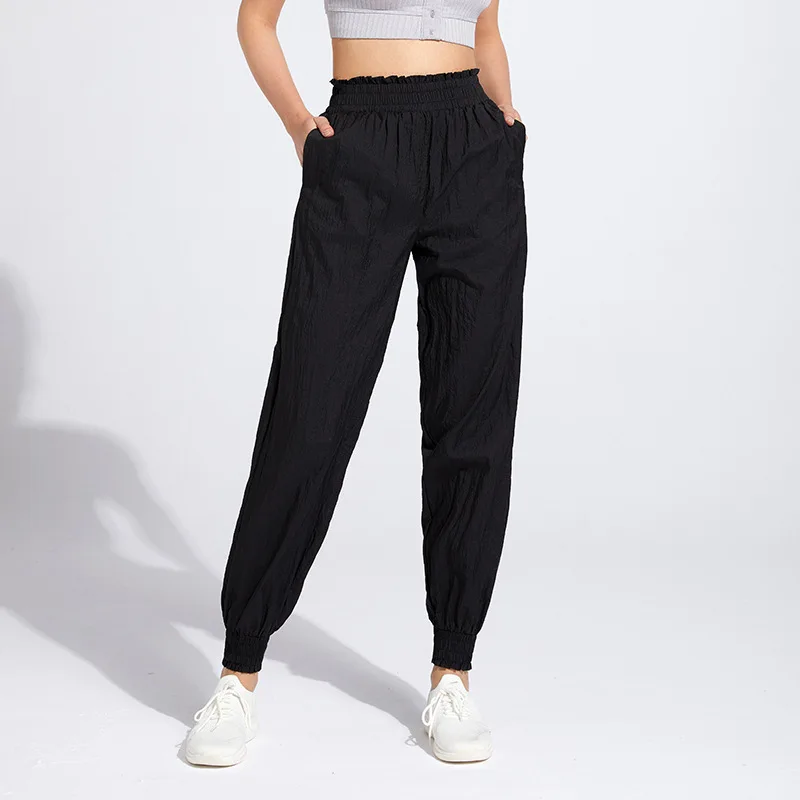 Women Thin Loose Yoga Harem Pant High Waist Sport Leggings With Pocket Quick Dry Running Bloomers Girls Gym Workout Jogger Pants