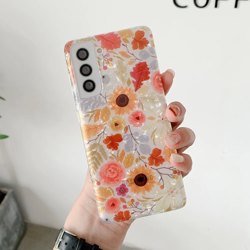 Ретро чехол с леопардовым цветком для телефона Dream Shell для Samsung Galaxy S23 Ultra S22 S21 S20 FE Plus Note 20 A13 A33 A53 A52.