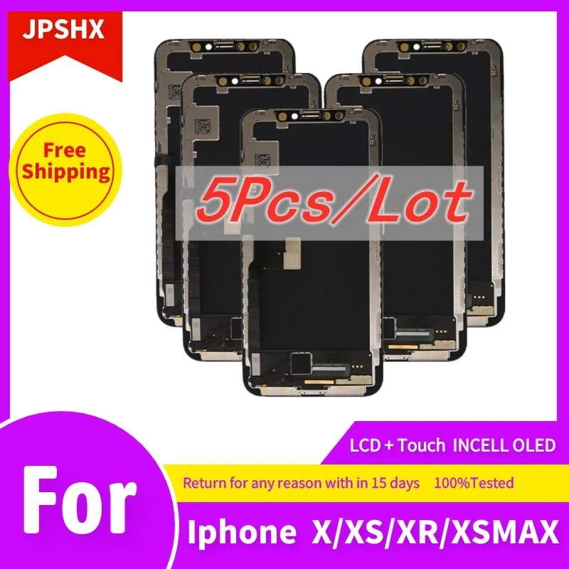 

5 PCS/Lot Pieces INCELL OLED LCD For iPhone 11 X XR XS XS MAX LCD Display Touch Screen Digitizer Assembly Replace AAA+ Tested