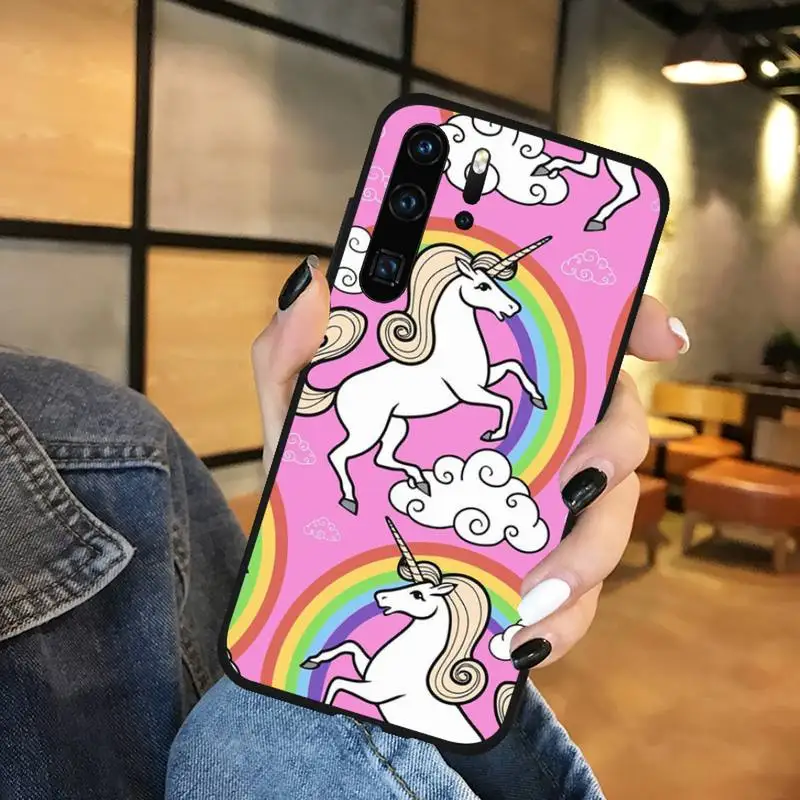

Rainbow Unicorn Phone Case For Huawei honor Mate P 9 10 20 30 40 Pro 10i 7 8 a x Lite nova 5t