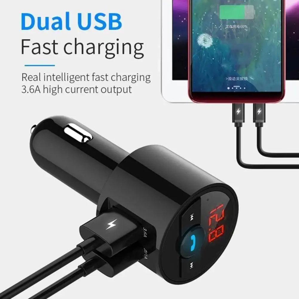 3.6A Quick USB Charger Bluetooth Car Kit FM Transmitter Modulator Audio Music Mp3 Player Phone Wireless Handsfree Carkit | Автомобили и