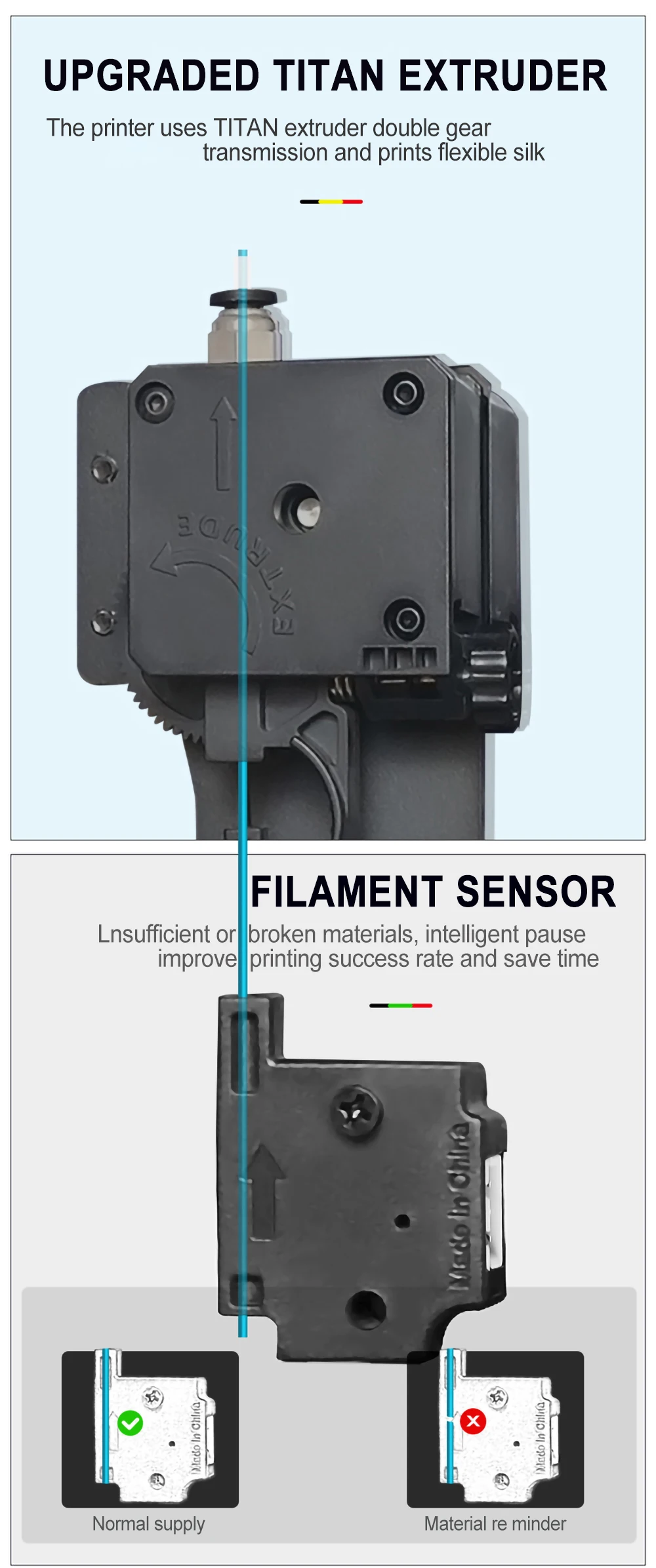 3D-принтер CREASEE CS50S Pro большой с возобновлением печати пластиной 500x500 | Компьютеры и
