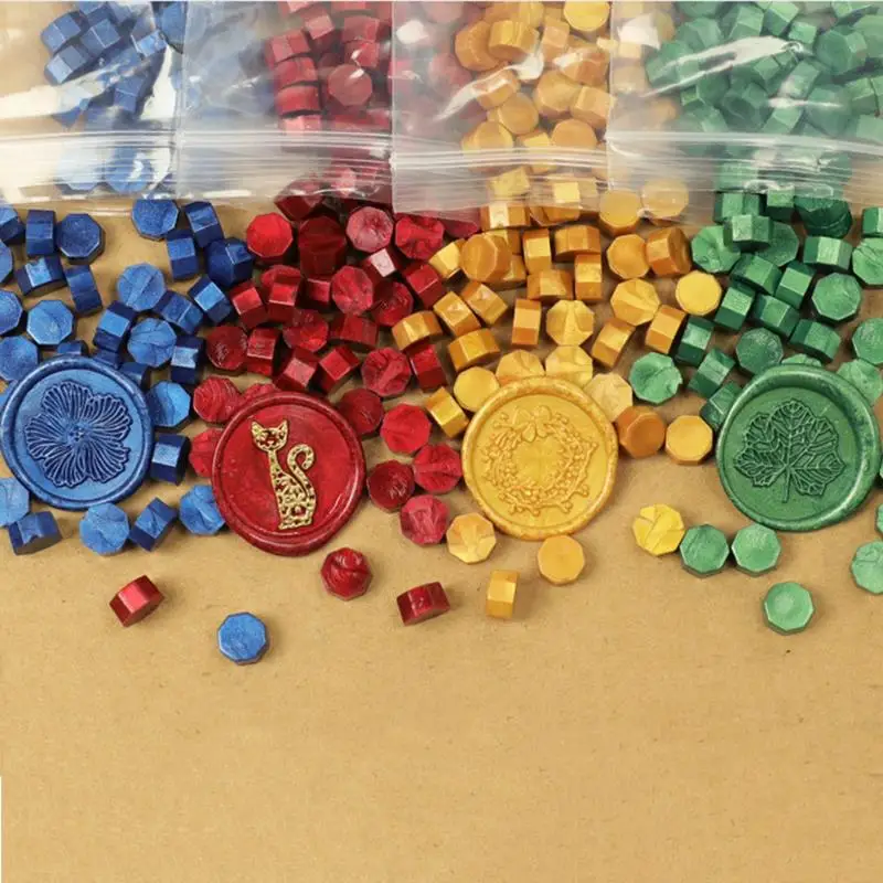 100pcs Retro Octagon Sealing Wax Beads Seal Stamp Beaded For Wedding Vintage Craft Decor Card Making Tools Hobby | Дом и сад
