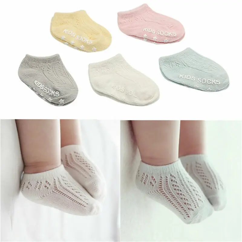 

Детские носки до щиколотки для младенцев, ажурные сетчатые носки для мальчиков и девочек, милые Мультяшные нескользящие носки, аналогичные