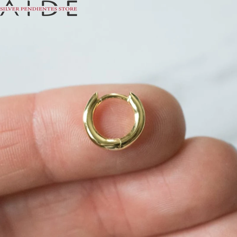 

AIDE 925 Sterling Silver Simple Hoops Earrings For Women Small Round Circle Earrings Fashion Jewlery Wholesale Aretes De Mujer