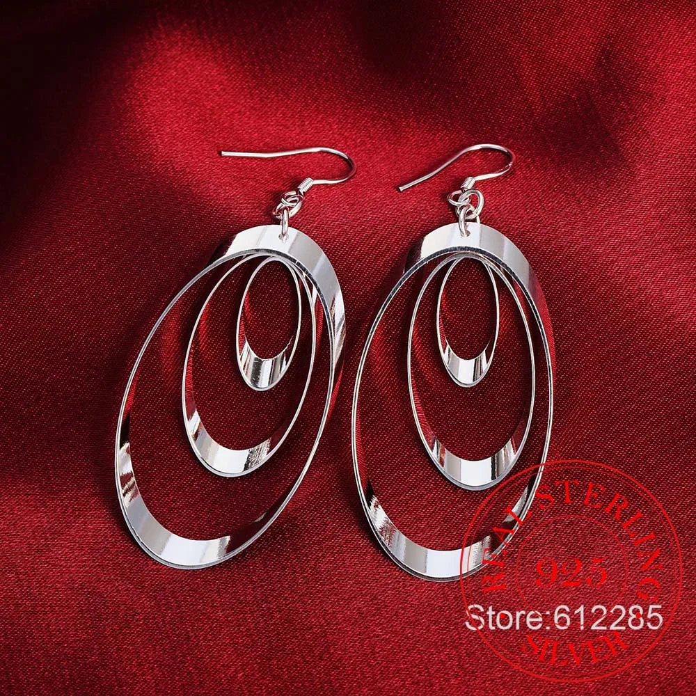 Серьги подвески женские из серебра 925 пробы модные корейские висячие серьги с