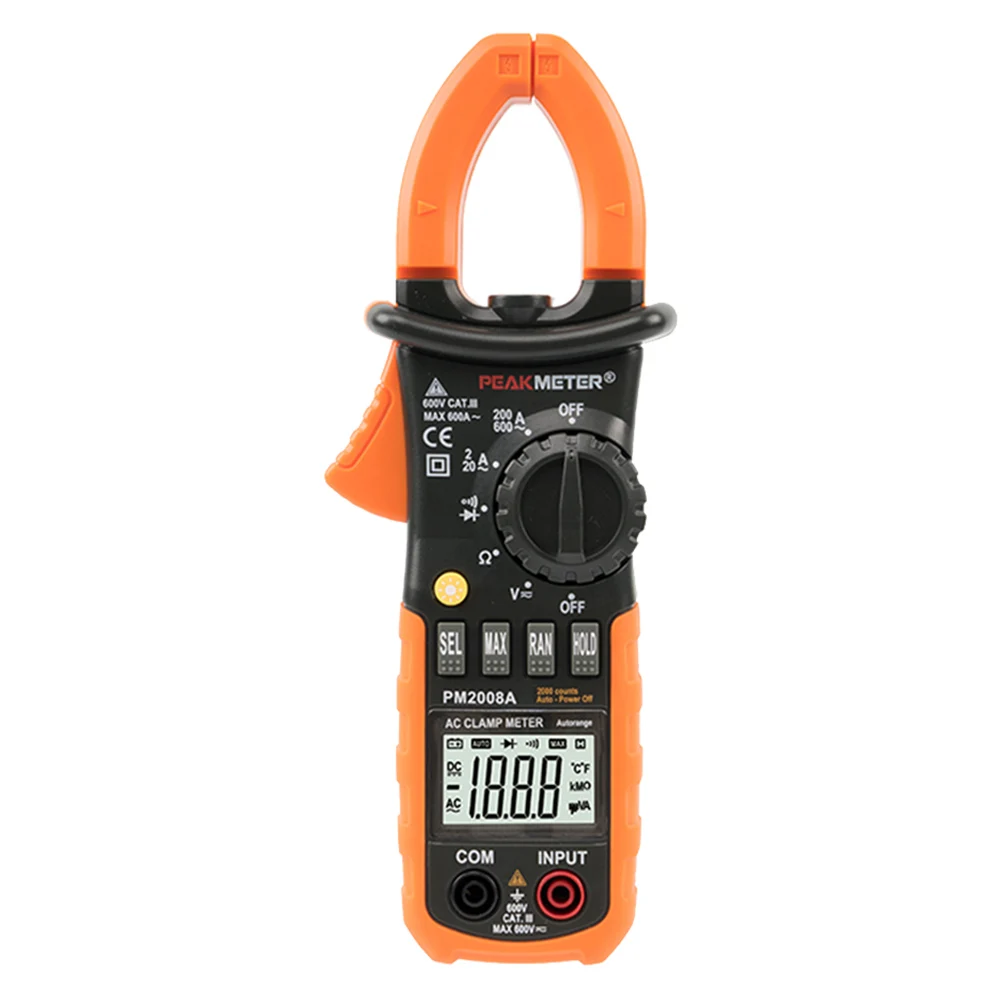 PEAKMETER PM2008A цифровой клещи Автоматический диапазон Амперметр Вольтметр Омметр с