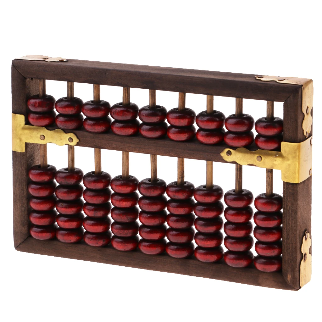9 колонны старый Винтаж Abacus китайский соробан инструмент математические