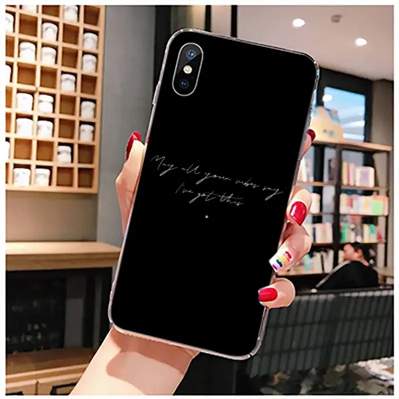 

Color text angel girl Phone Case Transparent for iPhone 11 12 mini pro XS MAX 8 7 6 6S Plus X 5S SE 2020 XR