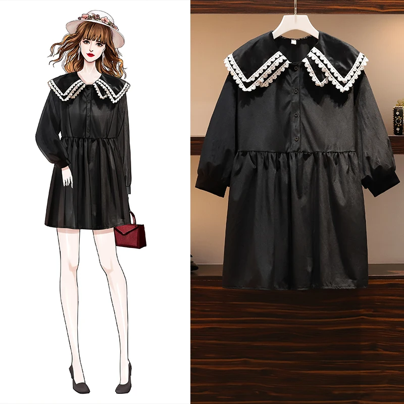 Женское бархатное платье трапеция осень 2019 милое кружевное вязаное крючком с