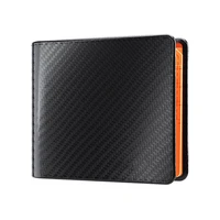 mens wallet high quality carbon fiber genuine leather rfid wallets bank credit card case id holders male coin purse pockets