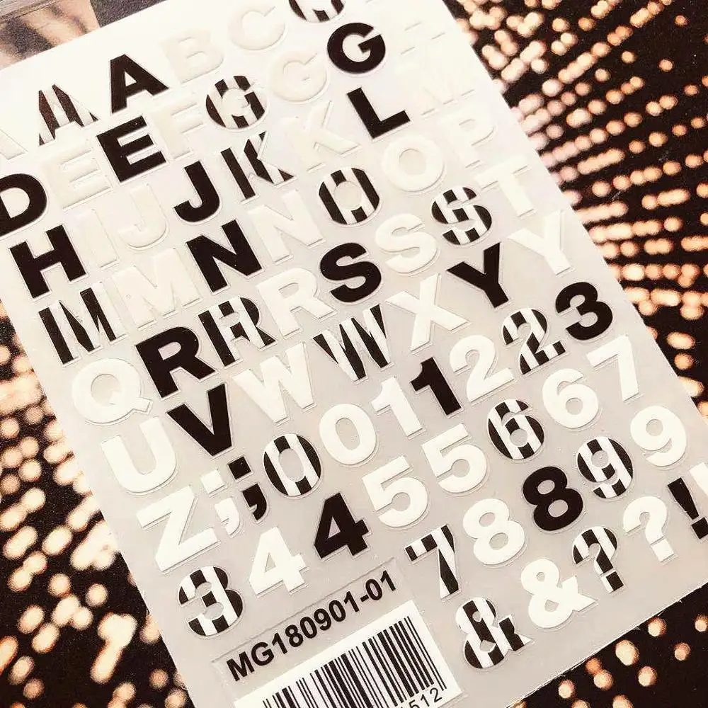 

Newest letter series MG180901-1 cartoon colorful designs 3d nail art sticker nail decal accessories