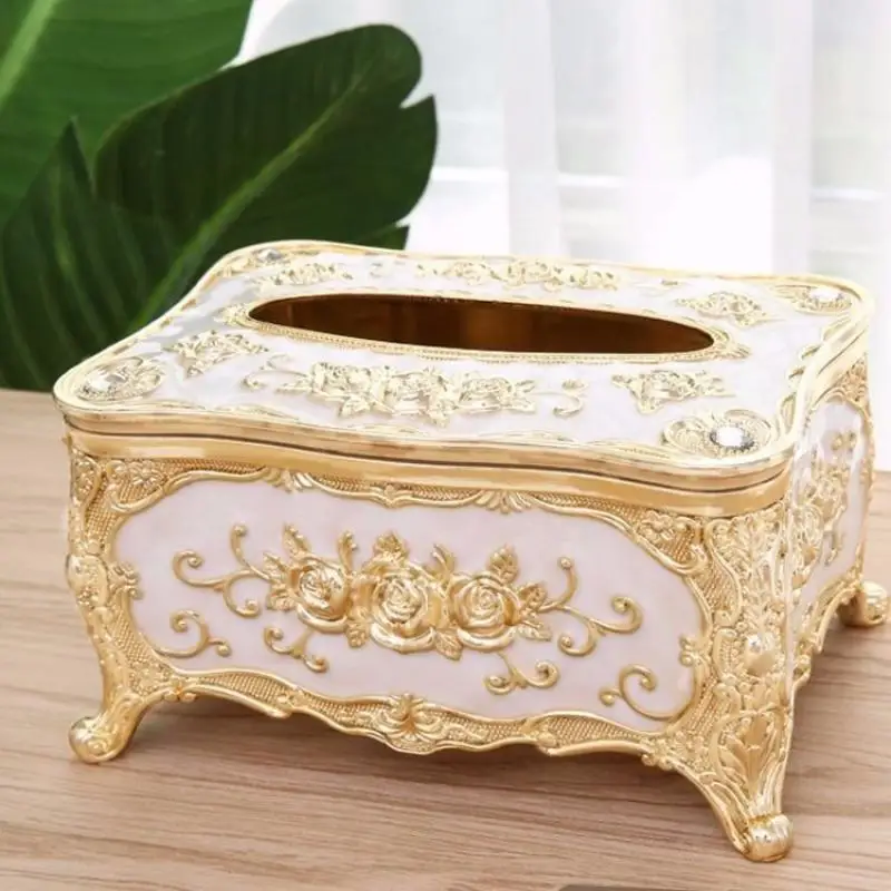 

Acrylic Tissue Box Luxury European Paper Rack Home Office Ktv Hotel Car Facial Case Holder Universal Office Table Accessories
