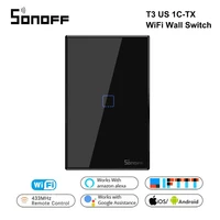 sonoff t3 us 1c tx smart wifi wall touch switch smart home with border 433 rfvoiceapptouch control work with google alexa