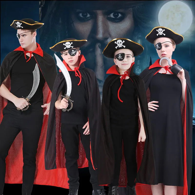 Украшение на Хэллоуин костюм плащ для взрослых и детей косплей Пиратская