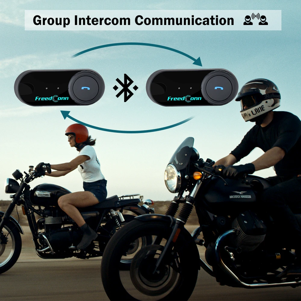 Freedconn TCOM OS Bluetooth Гарнитура Интерком Мотоциклетный Шлем Интерфон 2 Всадника 100M Мото