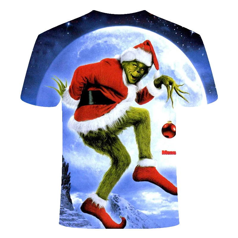 Новинка года; модная летняя футболка для мужчин и женщин с принтом из мультфильма «The Grinch»; Повседневная футболка для мальчиков с 3D принтом в стиле аниме; S-6XL;