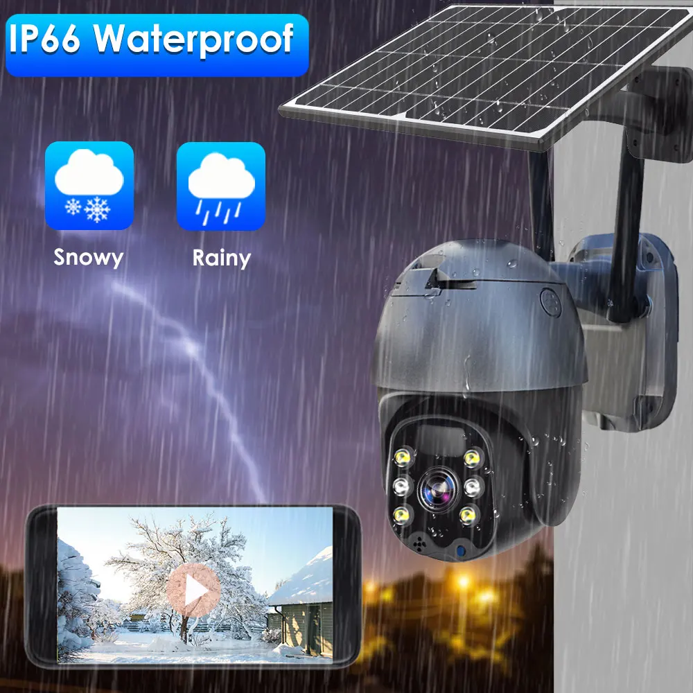 Солнечная IP-камера Наружная 4G Sim-карта Камера видеонаблюдения WiFi 360 CCTV