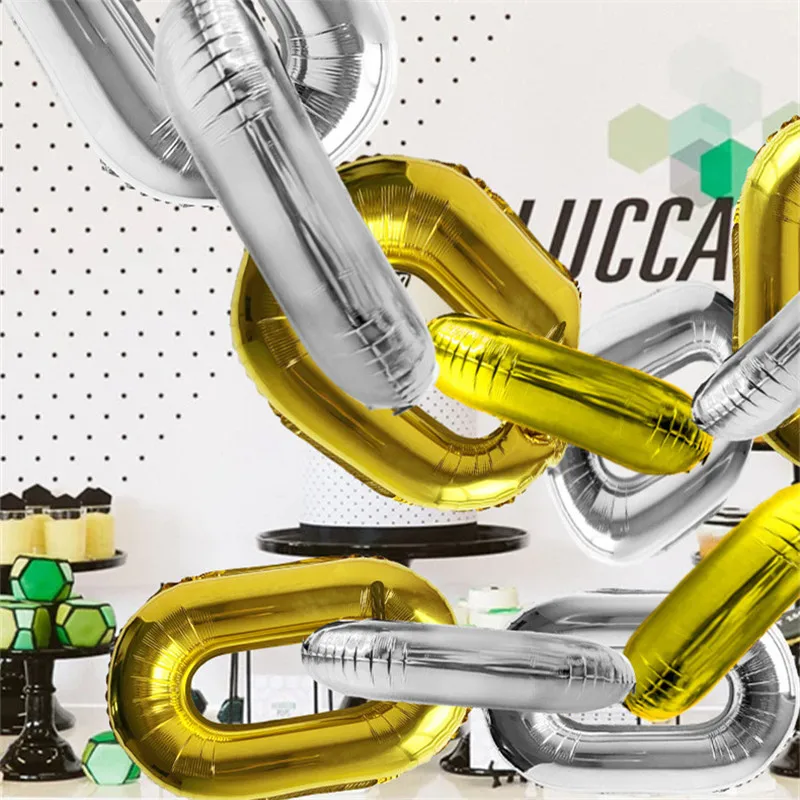 16 дюймовая цепочка золото серебро алюминий фольга шар бар коммерческий магазин