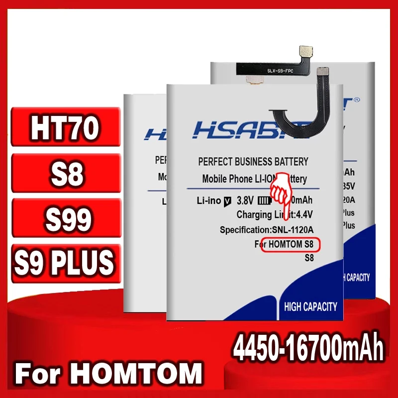 Аккумулятор HSABAT S8 4450 мАч-16700 мАч для телефона модели S 8 5 7 дюйма MTK6750 смартфона S99 HT70