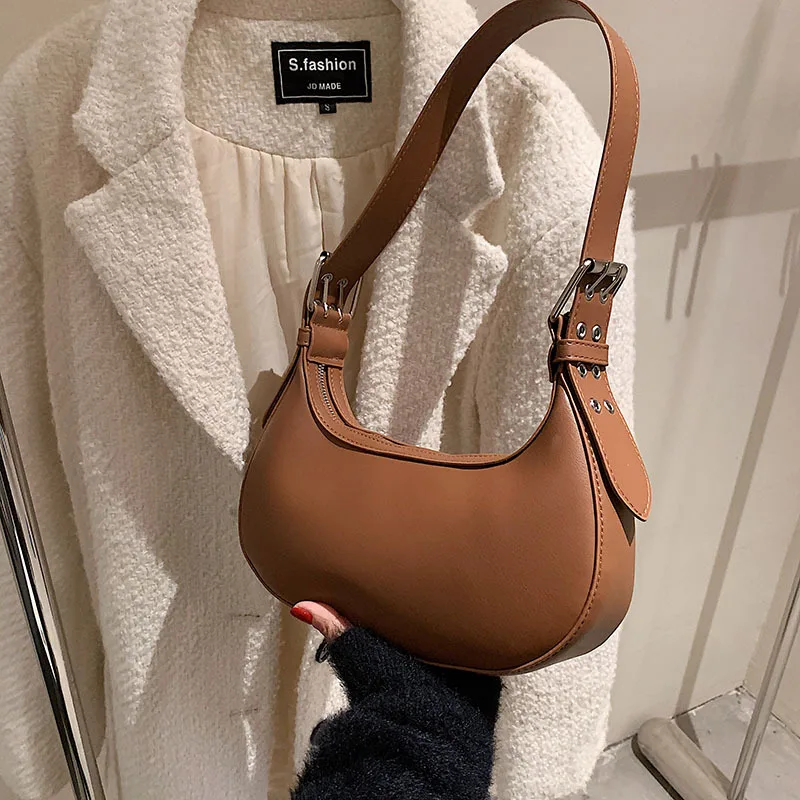 

Лидер продаж 2021, женские сумки, роскошная Брендовая женская сумка, однотонная сумка под подмышку, Высококачественная ручная сумка, кожаная ...