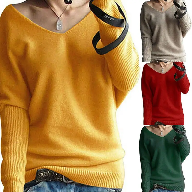 

Women's Warm Winter Batwing Sleeve Knitted Sweater Jumper Pullover Tops Blouse