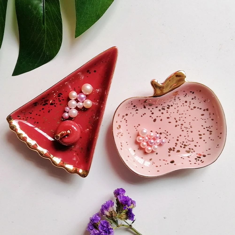 Ceramic Watermelon Apples Shape Earrings Necklace Jewelry Storage Dish Plate | Украшения и аксессуары
