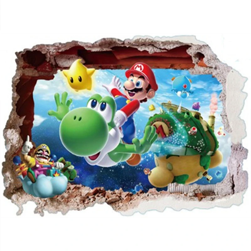 Суперзабавные 3d наклейки Братья Марио на стену виниловые настенные украшение