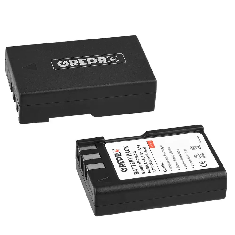 

2x 2000mAh EN-EL9 EN-EL9A EN EL9 EL9A ENEL9 Battery for Nikon D40, D40X, D60, D3000, D5000, D3X Camera