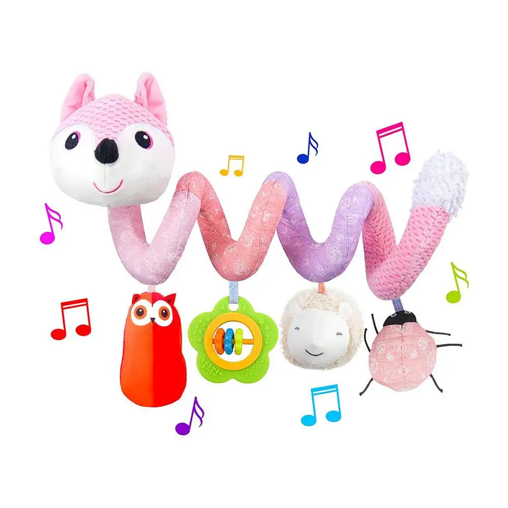 

Electric Baby Toys 0-12 Months Plush Rattle Crib Spiral Hanging Mobile Infant Newborn Stroller Bell Cognition Toys For Toddlers