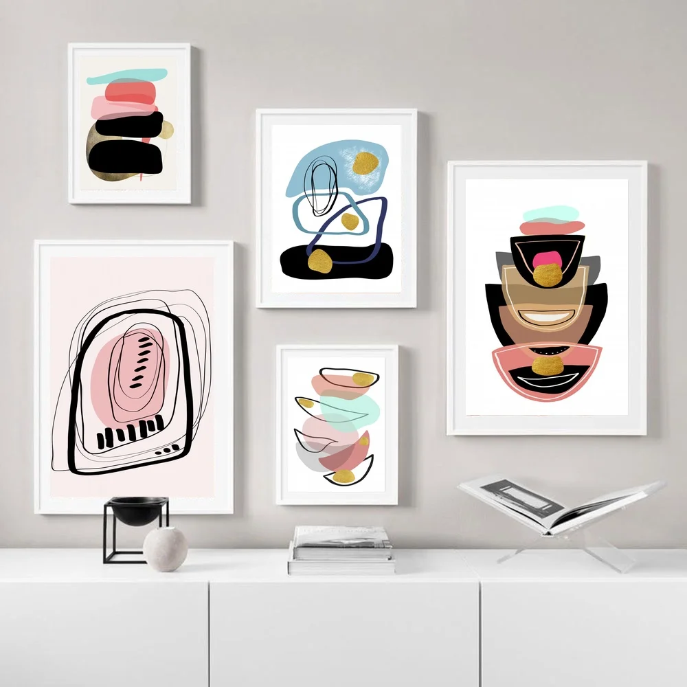 Минималистичный Современный художественный постер естественных цветов