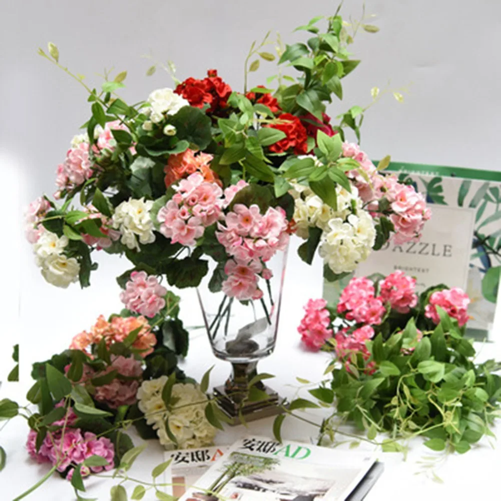 

Artificial Flowers Silk Fake Flowers Begonia Red Pink Flowers Simulation Plant For Wedding Home Party Decoration