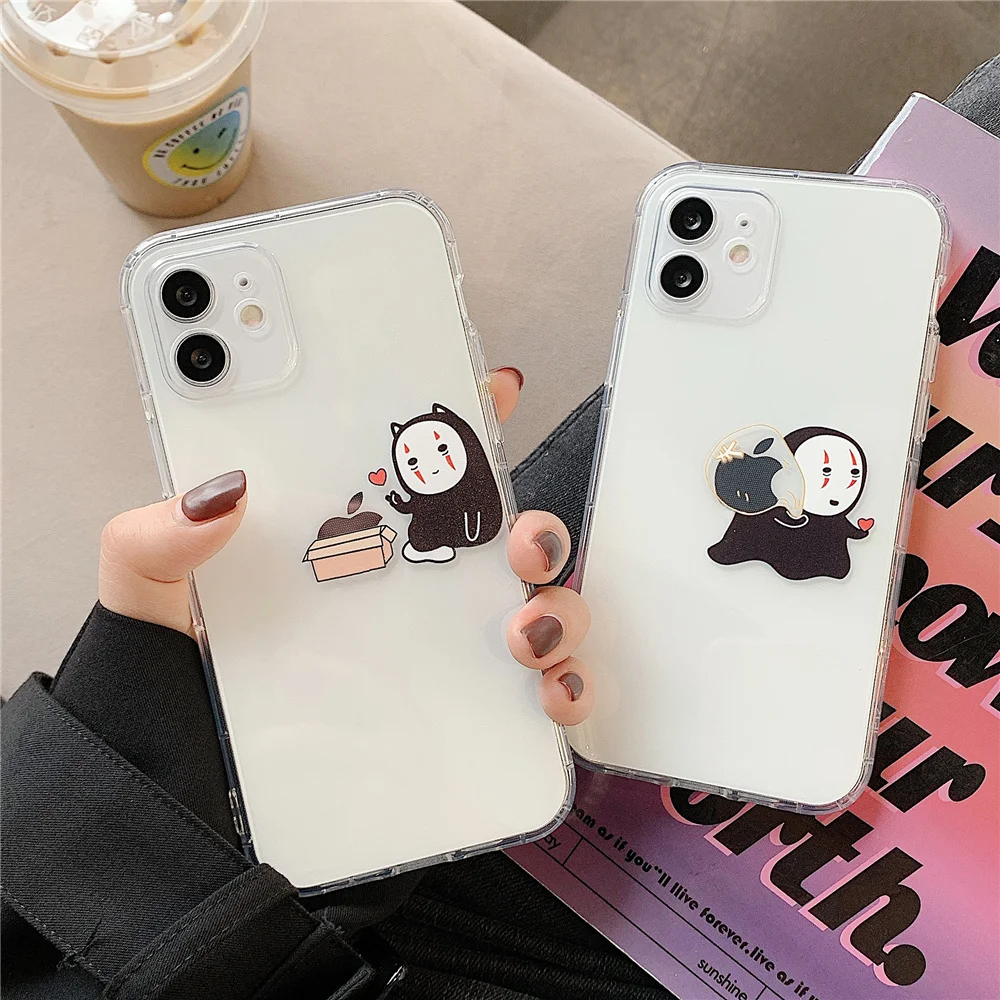 Милый мультяшный чехол для телефона Miyazaki Hayao Tonari no Totoro iphone 12 11 Pro X XS Max XR 8 7 Plus без